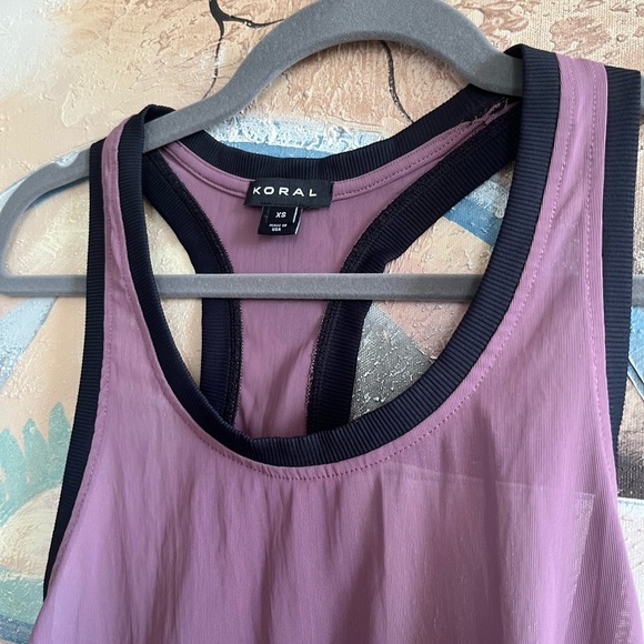Koral Zyra Power Mesh Tank in Black Plum - Picture 5 of 13